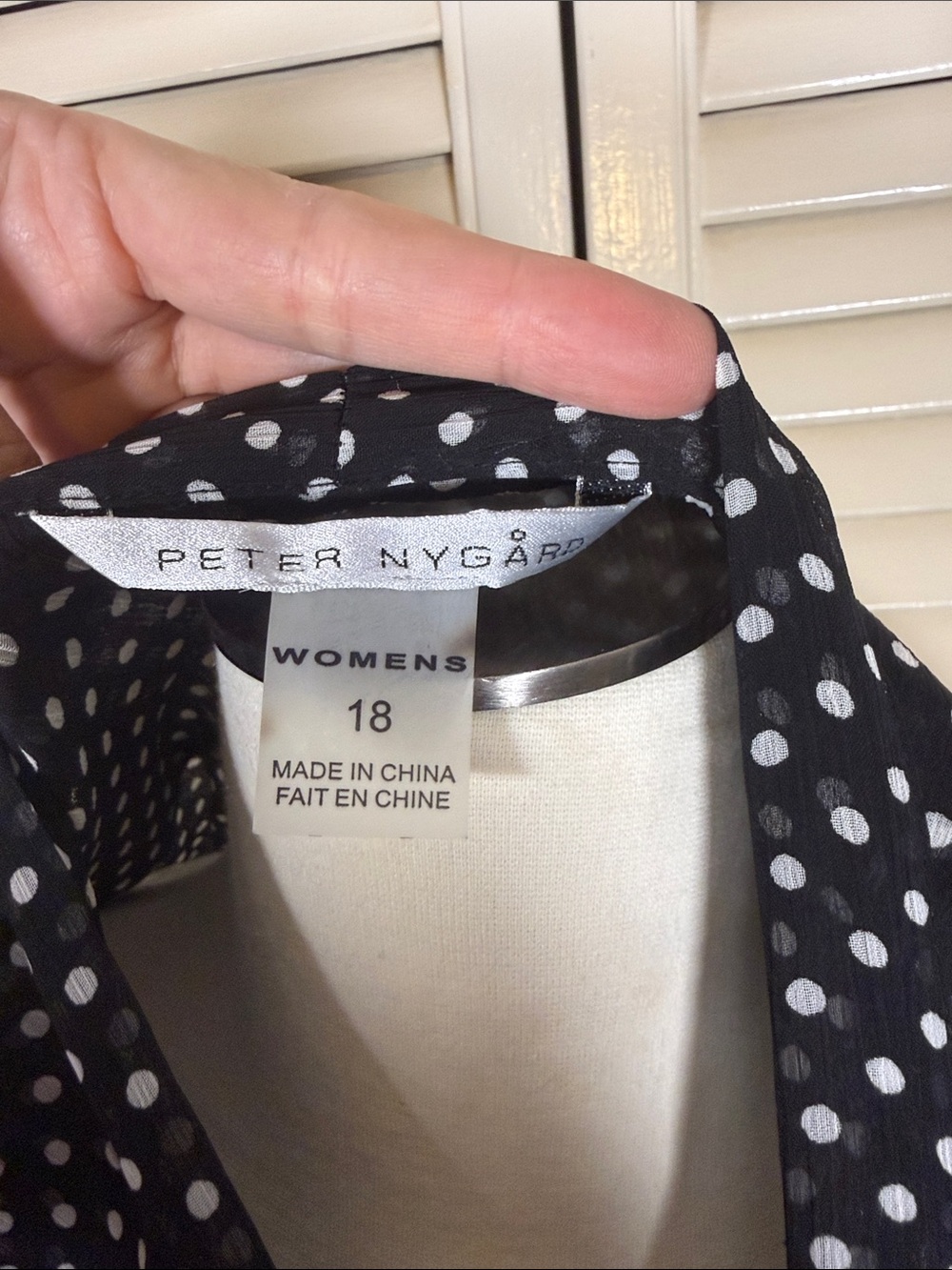 Peter Nygard Vintage Polka Dot Tie Neck Bow Blouse Sheer Size 18 - Picture 2 of 8